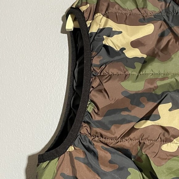 Swiss Tech Puffer Vest Jacket Women Size S Camo Zip Hunt Army Sleeveless Pocket - Picture 6 of 10